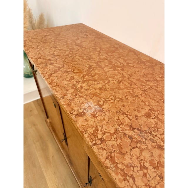 Antique French Commode in Burl Wood with Pink Marble and Gilt Bronze, 1890s For Sale - Image 14 of 16