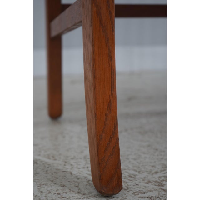 Arts and Crafts Style Solid Oak Slat Back Bench For Sale - Image 14 of 18