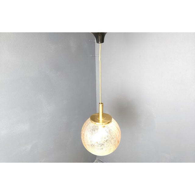 Metal Globe Pendant Light with Glass by Glashutte Limburg, 1960s For Sale - Image 7 of 11