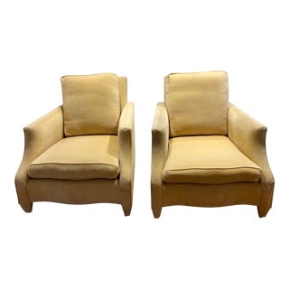 1990s Vintage Donghia Club Chairs- A Pair For Sale