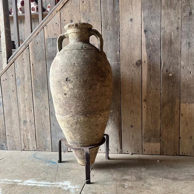 2000 - 2009 Large Antique Mounted Amphora For Sale - Image 5 of 11