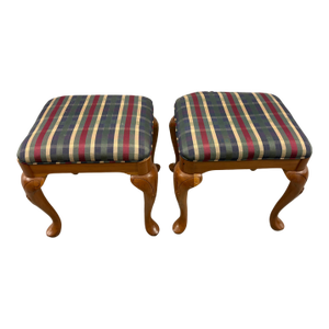 Late 20th Century Harden Queen Anne Style Stool Set, A Pair