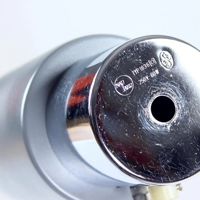 Mid-Century Modern Chrome and Gray Metal Table Lamp by Josef Hurka for Napako, 1960s For Sale - Image 3 of 11