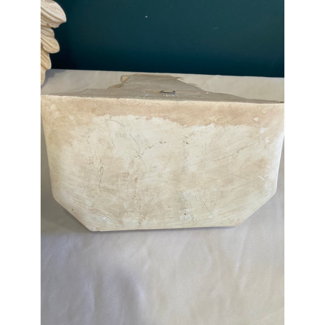 Ivory Vintage Concrete Wall Shelves Pair With Acanthus Detail For Sale - Image 8 of 13