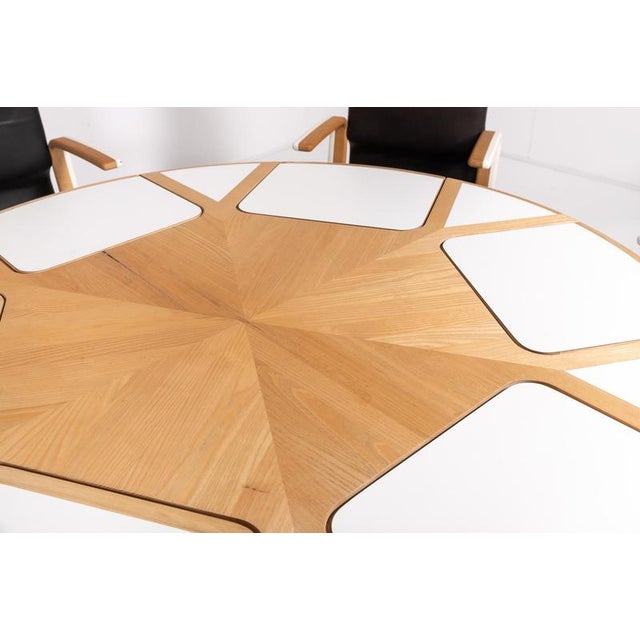 Vintage Danish Table with Fixed Armchairs from Peter Karpf, 1980s, Set of 7 For Sale - Image 12 of 13