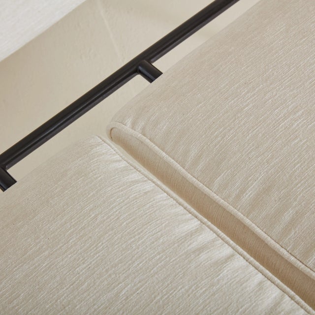 A pair of Postmodern ‘Vienna’ settees designed by Rodney Kinsman for Italian manufacturer Bieffeplast, Padova in the...