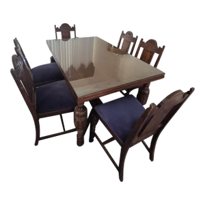 Early 20th Century Jacobean Revival Table With Six Chairs