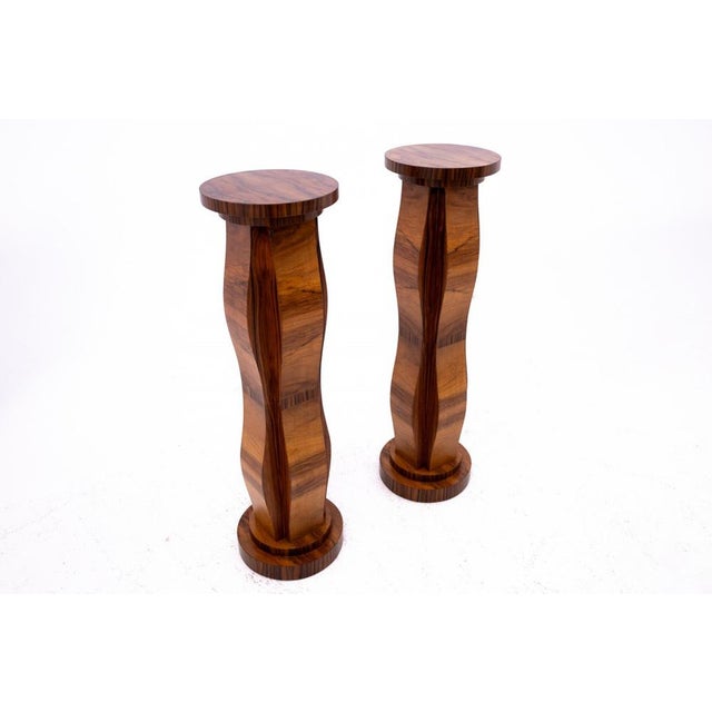 Art Deco Columns, Poland, 1940s, Set of 2, in Restored conditions. Designed 1920 to 1949