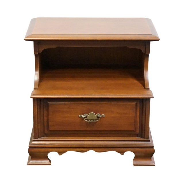 American Permacraft / Sanford Solid Cherry Early American Traditional 24" Open Cabinet Nightstand 79-32 For Sale - Image 3 of 13