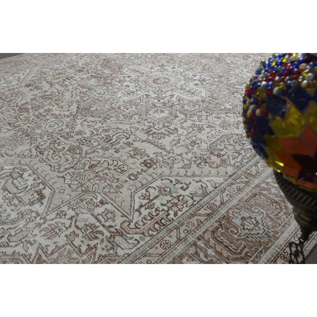 1970s Vintage Persian Handmade Wool Cotton Brown Area Rug For Sale - Image 9 of 11