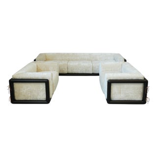 Modernist Italian Cornaro Sofa & Armchair Set by Carlo Scarpa for Gavina, 1973, Set of 3 For Sale