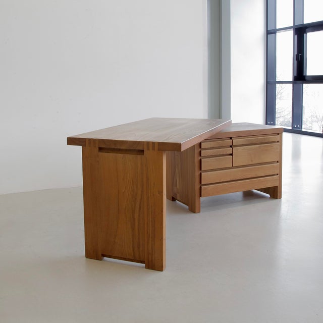B19 E Desk by Pierre Chapo, 1975, in Very Good conditions. Designed 1970 to 1979 This piece has an attribution mark, I am...