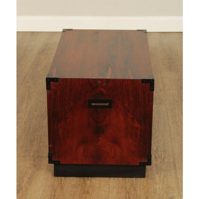 Mid Century Campaign Style Two-Door Rosewood Cabinet For Sale - Image 11 of 13