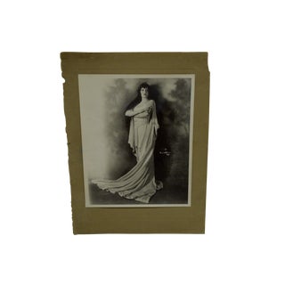 Vintage "Lady in Flowing Dress" Mounted Black & White Photograph by Mishkin For Sale