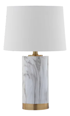 Marble 18.25-Inch H Table Lamp - White & Black Marble