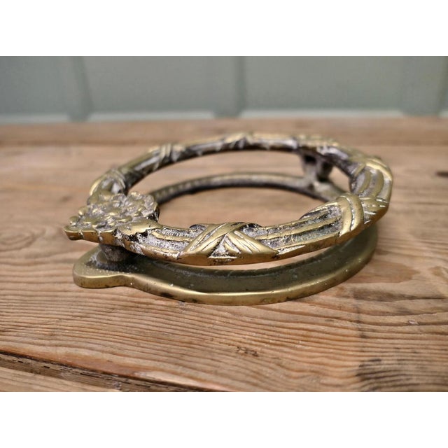 Large Brass Ring Door Knocker For Sale - Image 5 of 8