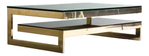 Gold Plated G-Shaped Coffee Table from Belgochrom, 1970s