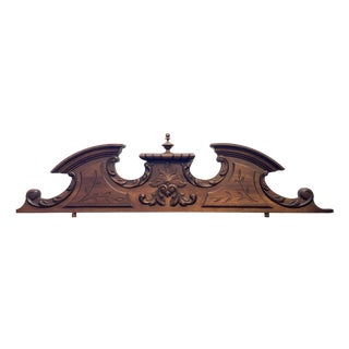 French Architectural Pediment in Cornice and Carved Wood, 1890s For Sale