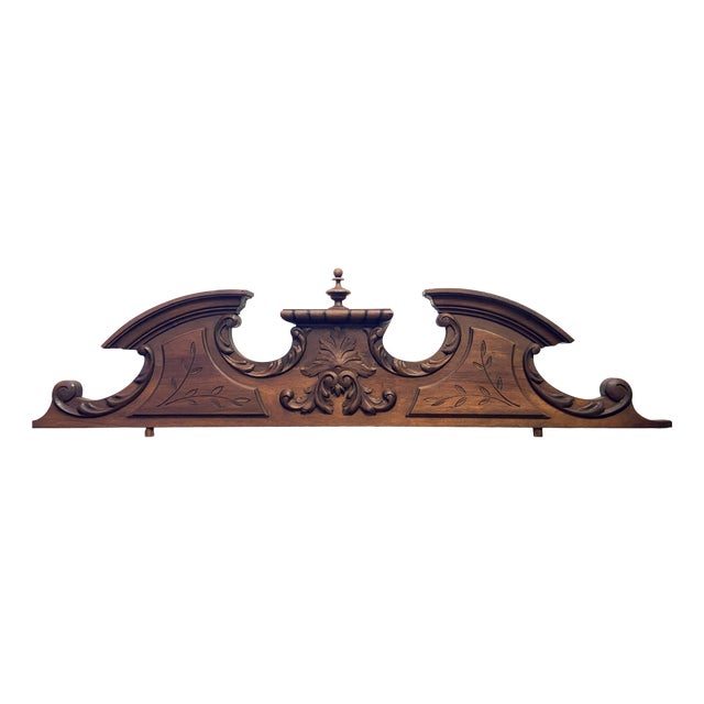French Architectural Pediment in Cornice and Carved Wood, 1890s For Sale