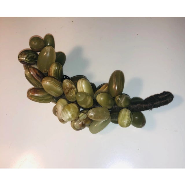 Mid-Century Modern 1970s Jade Green Agate Strung Stone Grape Cluster Decoration For Sale - Image 3 of 3