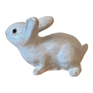 Vintage Faience Majolica French Bunny Rabbit