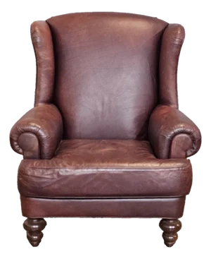 Late 20th Century Henredon Brown Leather Mahogany Club Chair Made in North Carolina