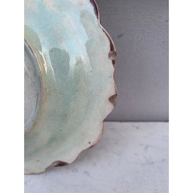 19th Century English Majolica Leaves Plate For Sale In Austin - Image 6 of 6