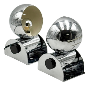 Chrome Eyeball Lamps by Enrico Tronconi for Tronconi, Italy, 1970s, Set of 2