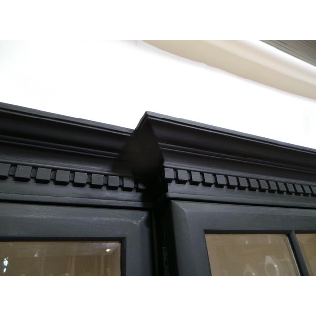 This is a unique 4 glass door top Gustavian style display case. it was just restored and repainted with Milk Paints...