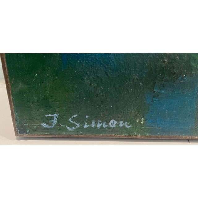 Paint Vintage Abstract Painting Signed For Sale - Image 7 of 8