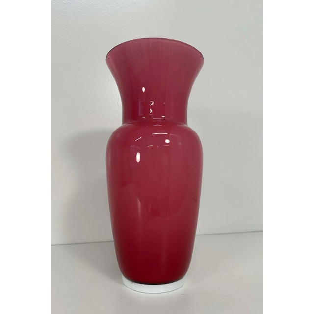 1990s Italian Pink Murano Glass Vase by Tommaso Buzzi, 1990s For Sale - Image 5 of 8