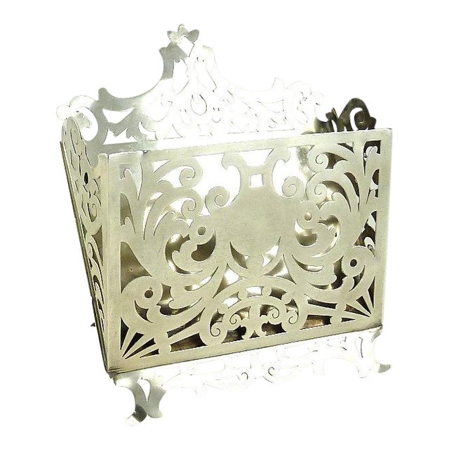Antique Sterling Silver Letter Holder Stationery Holder Stand Gorham Silver C 1890 Desk Accessory Letter Writing Chairish