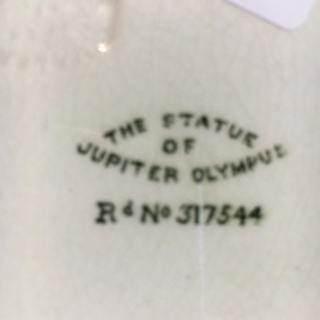 Late 19th Century 19th Century Copeland and Sons Stoke-On-Trent Circular Tile / Trivet: The Statue of Jupiter in Green For Sale - Image 5 of 6