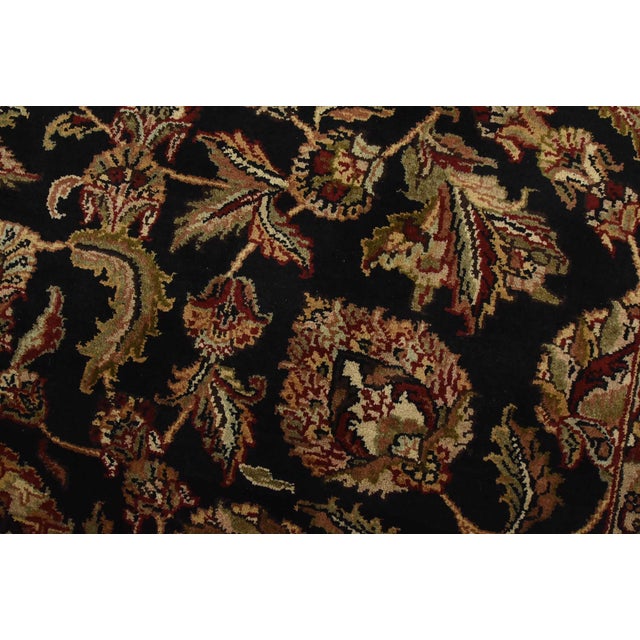 Agra Rug 9’2” X 12’1” Black Wool Traditional Hand-Knotted Oriental Carpet For Sale - Image 4 of 14