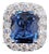 3.74 Ct Cushion-Cut Natural Sapphire & Diamond Ring Size 6.5 For Sale