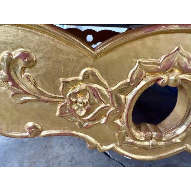 Giltwood Rococo Coffee Table With Antiqued Mirrored Top For Sale - Image 12 of 17