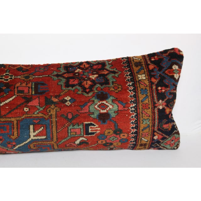 Textile Persian Tribal Rug Pillow Cover – Handmade Ethnic Wool on Cotton Cushion Cover -14'' X 47'' For Sale - Image 7 of 10