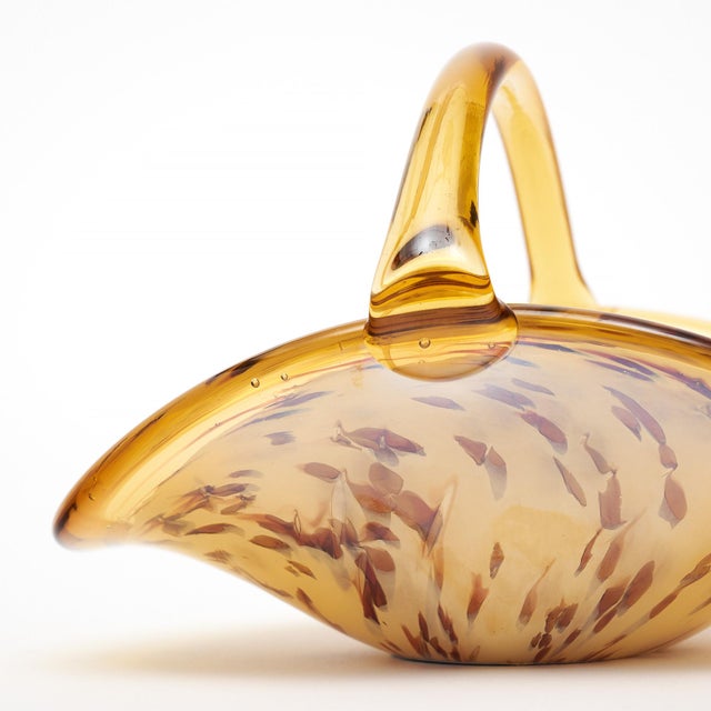 Light Yellow Murano Glass Basket/ Bowl For Sale - Image 8 of 10