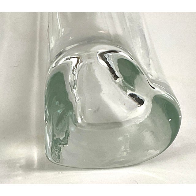 Mid-Century Modern 1960s Hand Blown,polished,steel Pontil Heart-Shaped Tall Bud Vases – A Pair For Sale - Image 3 of 9