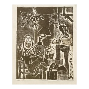 1975 Sue Cohen Figural Collagraph