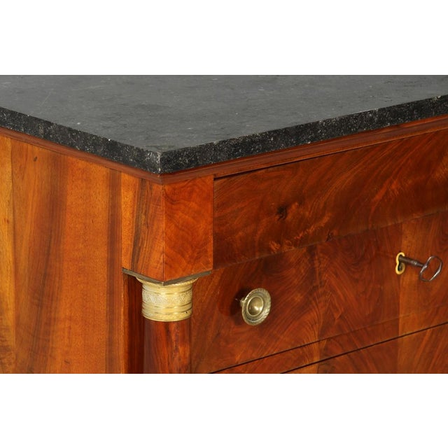 Small Empire chest of drawers with special key France Walnut first half of 19th century Dimensions: H x W x D: 92 x 98 x...