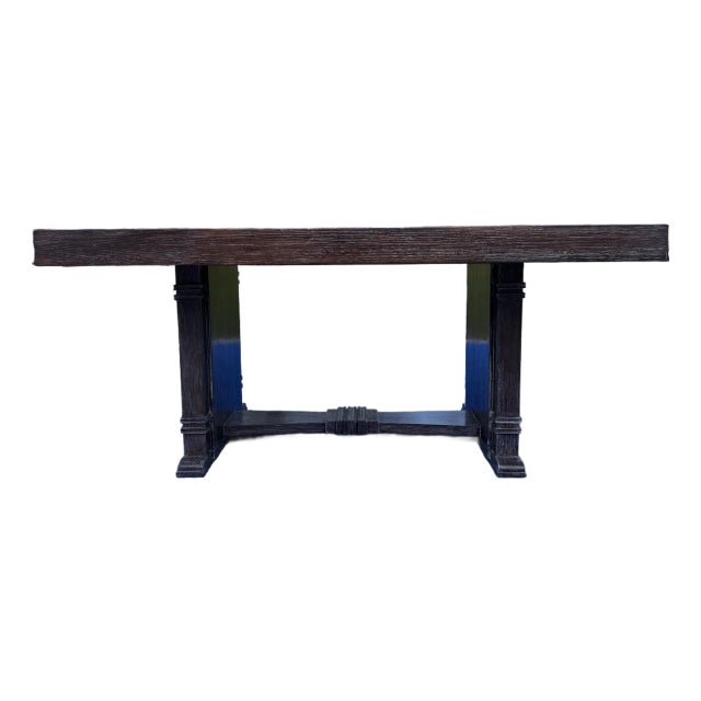 1940’s French Art Deco Cerused Oak Dining Table For Sale