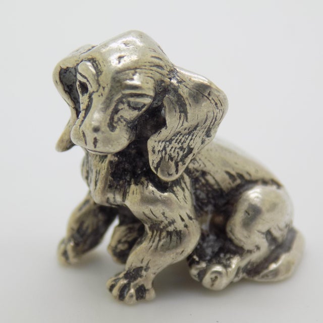 Vintage Italian Handmade Genuine Silver 800 Puppy Dog Figurine, 1970s For Sale - Image 12 of 12