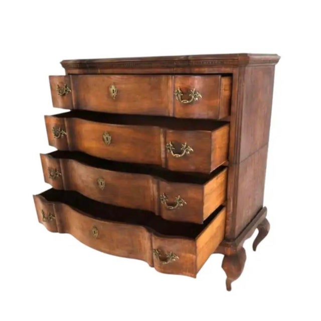 Wood Dutch Baroque Four-Drawer Chest on Stand, 18th Century For Sale - Image 7 of 14