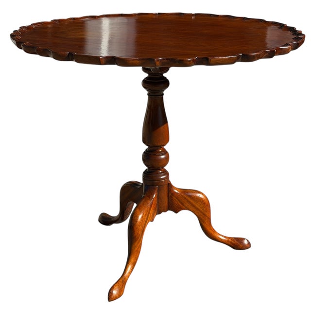 Antique American Chippendale Mahogany Tilt Top Pie Crust Table For Sale - Image 4 of 5