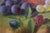 Antique Carducius Ream Peach Grapes Flowers Still Life Oil Painting on Board 15" For Sale - Image 12 of 12