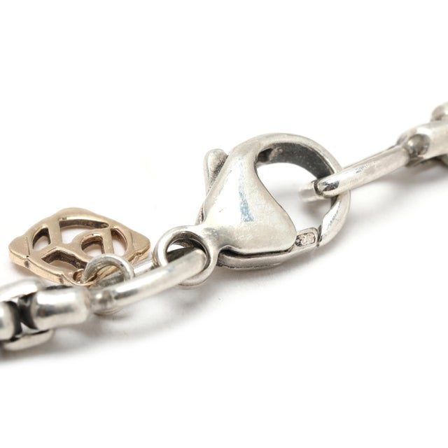 Modern David Yurman Long Chain Necklace, Sterling Silver & 18k Yellow Gold, 72 In. For Sale - Image 3 of 4