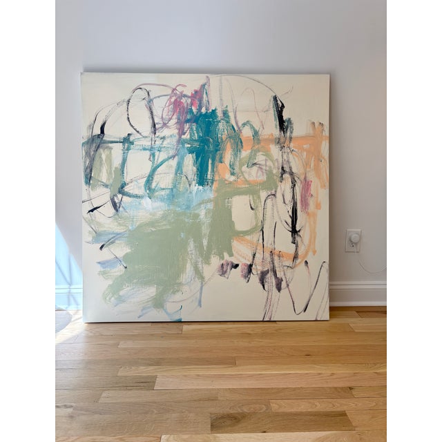 Sarah Trundle Sarah Trundle, Contemporary Abstract Painting, "Late to the Party" For Sale - Image 4 of 6