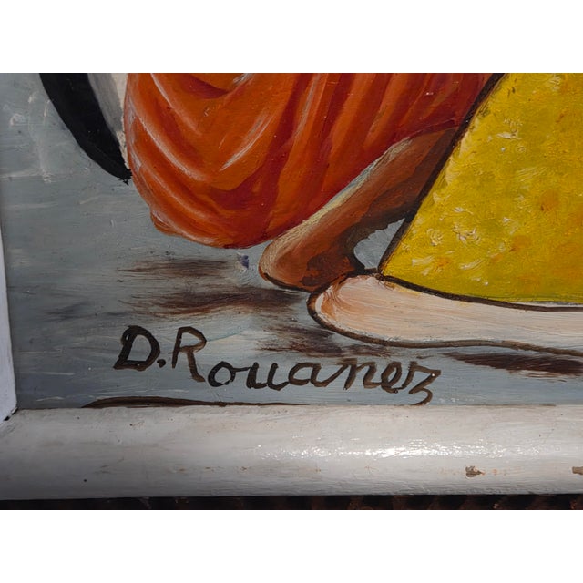 Folk Art 1970s Museum-Quality Dieudonne Rouanez Folkart Tableau For Sale - Image 3 of 4