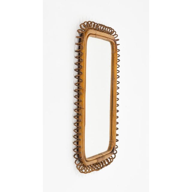 Mid-Century Modern Mid-Century Modern Rattan and Bamboo Wall Mirror by Franco Albini, Italy, 1960s For Sale - Image 3 of 12